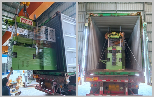 Pengiriman Mesin Cetak Melamin Shunhao 200 Ton dan Mesin Pemanas Awal